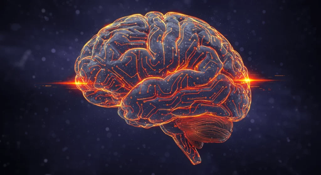 Brain with Neural Network Connections